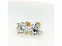 14 karaat geelgouden oorstekers met 6,07 crt. diamant. - afbeelding 5 van  6