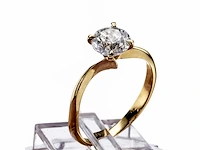 14 karaat geelgouden ring met 1,06 natuurlijke diamant - afbeelding 4 van  8