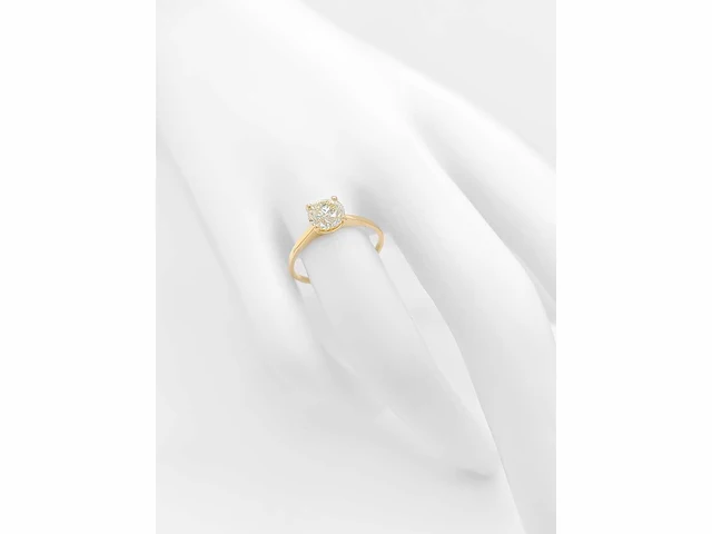14 karaat geelgouden ring met 1,10 natuurlijke diamant - afbeelding 5 van  8