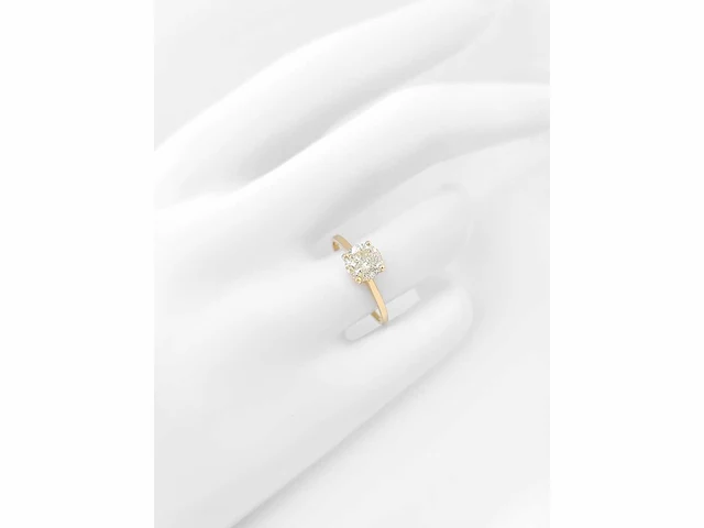 14 karaat geelgouden ring met 1,10 natuurlijke diamant - afbeelding 7 van  8