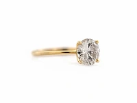14 karaat geelgouden ring met 1,22 natuurlijke diamant. - afbeelding 1 van  7