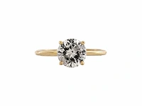 14 karaat geelgouden ring met 1,22 natuurlijke diamant. - afbeelding 3 van  7