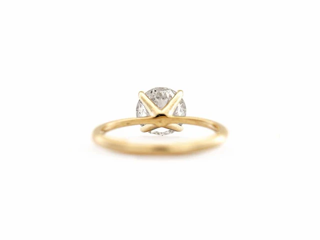 14 karaat geelgouden ring met 1,22 natuurlijke diamant. - afbeelding 7 van  7