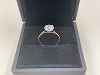 14 karaat geelgouden ring met 2 crt. diamant