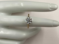 14 karaat geelgouden ring met 2 crt. diamant - afbeelding 3 van  7