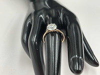 14 karaat geelgouden ring met 2 crt. diamant - afbeelding 4 van  7