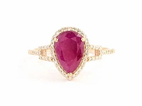 14 karaat geelgouden ring met 2,07 crt. robijn diamant. - afbeelding 3 van  6