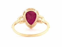 14 karaat geelgouden ring met 2,07 crt. robijn diamant. - afbeelding 1 van  6