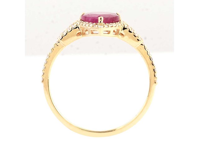14 karaat geelgouden ring met 2,07 crt. robijn diamant. - afbeelding 5 van  6