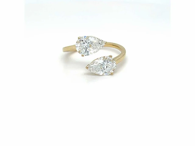 14 karaat geelgouden ring met 2,10 crt. diamant - afbeelding 1 van  7
