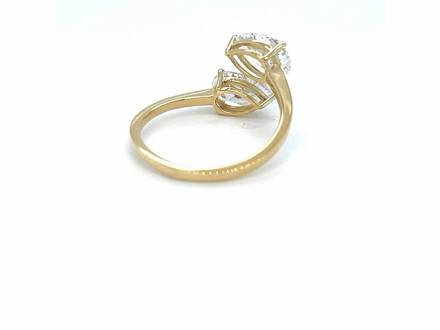 14 karaat geelgouden ring met 2,10 crt. diamant - afbeelding 7 van  7