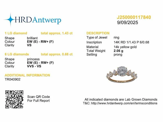 14 karaat geelgouden ring met 2,11 crt diamant - afbeelding 2 van  7