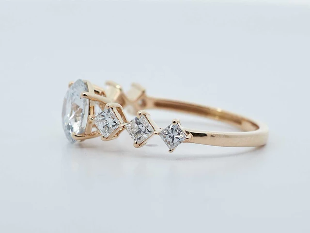14 karaat geelgouden ring met 2,11 crt diamant - afbeelding 6 van  7