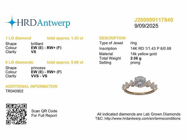 14 karaat geelgouden ring met 2,11 crt diamant - afbeelding 2 van  7