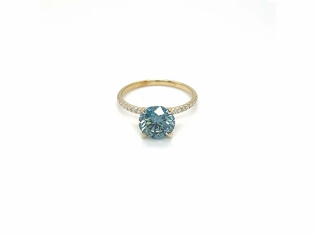 14 karaat geelgouden ring met 2,44 crt. - afbeelding 10 van  13