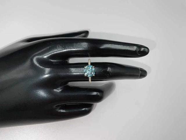 14 karaat geelgouden ring met 2,44 crt. - afbeelding 1 van  13