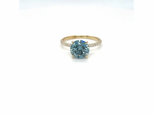 14 karaat geelgouden ring met 2,44 crt. - afbeelding 2 van  13