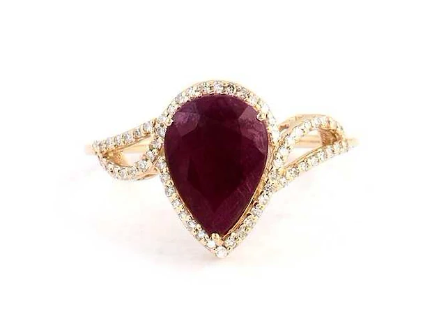 14 karaat geelgouden ring met 2,80 crt. diamant - afbeelding 1 van  6