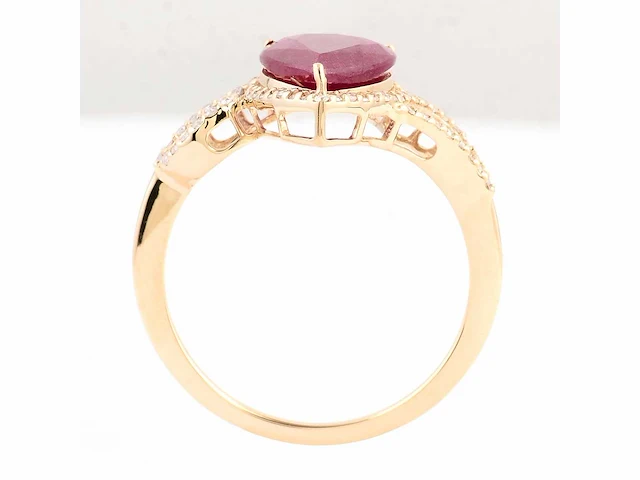 14 karaat geelgouden ring met 2,80 crt. diamant - afbeelding 4 van  6