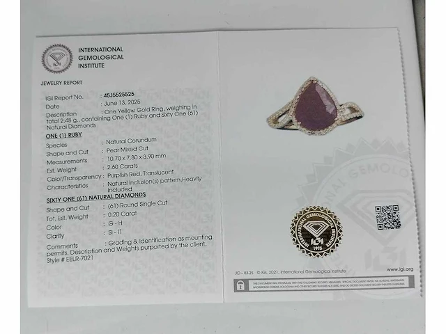 14 karaat geelgouden ring met 2,80 crt. diamant - afbeelding 3 van  6