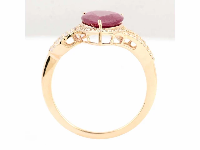 14 karaat geelgouden ring met 2,80 crt. diamant - afbeelding 4 van  6