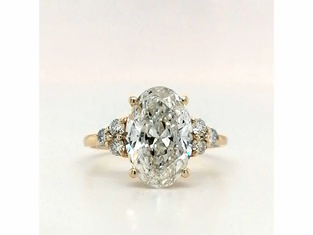 14 karaat geelgouden ring met 3,28 crt. diamant - afbeelding 1 van  9