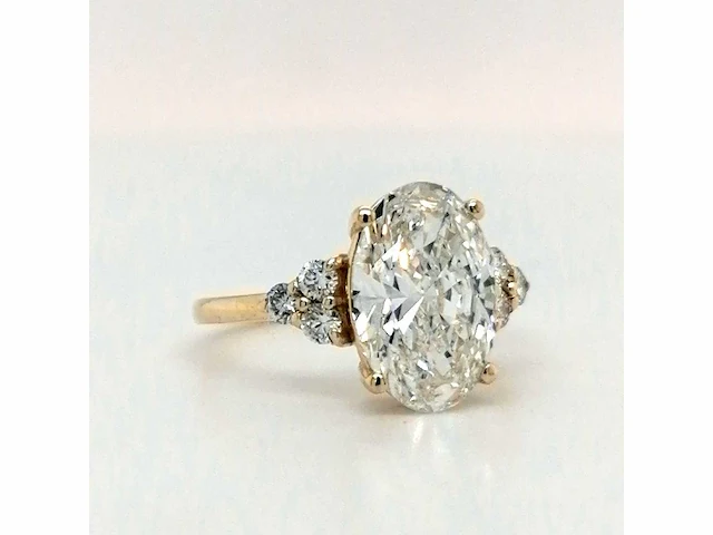 14 karaat geelgouden ring met 3,28 crt. diamant - afbeelding 3 van  9