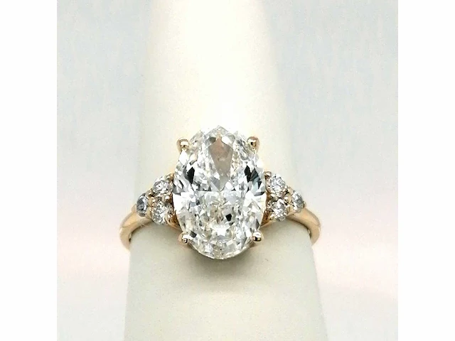 14 karaat geelgouden ring met 3,28 crt. diamant - afbeelding 5 van  9