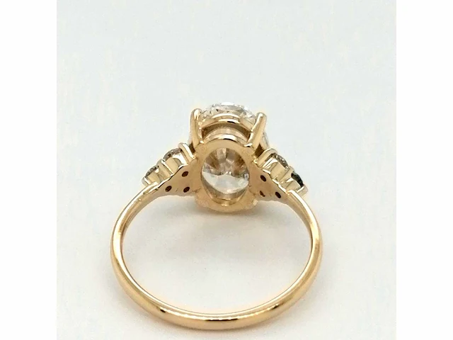 14 karaat geelgouden ring met 3,28 crt. diamant - afbeelding 8 van  9