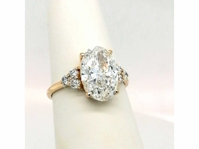 14 karaat geelgouden ring met 3,28 crt. diamant - afbeelding 9 van  9