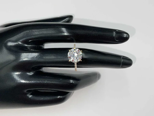 14 karaat geelgouden ring met 3,73 crt. diamant - afbeelding 1 van  9