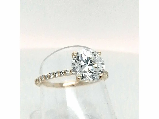 14 karaat geelgouden ring met 3,73 crt. diamant - afbeelding 2 van  9
