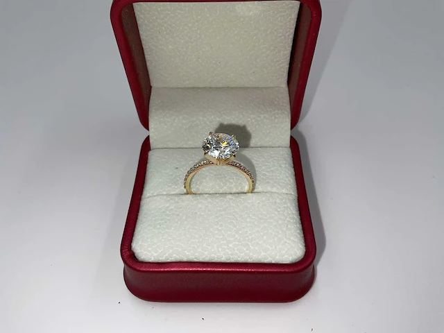 14 karaat geelgouden ring met 3,73 crt. diamant - afbeelding 5 van  9
