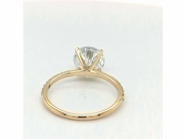 14 karaat geelgouden ring met 3,73 crt. diamant - afbeelding 9 van  9