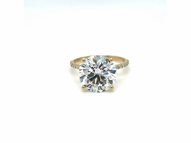 14 karaat geelgouden ring met 3,84 crt. diamant - afbeelding 3 van  6
