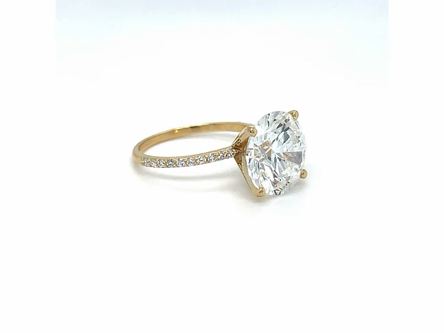14 karaat geelgouden ring met 3,84 crt. diamant - afbeelding 5 van  6