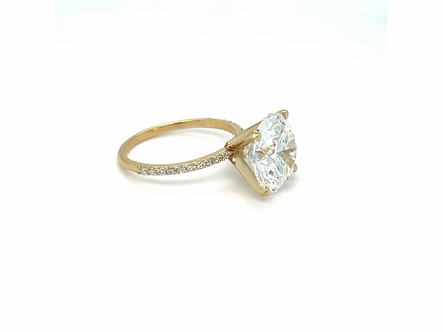 14 karaat geelgouden ring met 3,84 crt. diamant - afbeelding 6 van  6