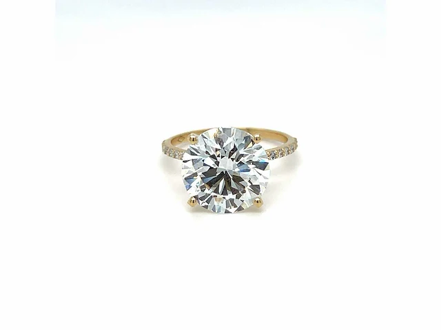 14 karaat geelgouden ring met 3,84 crt. diamant - afbeelding 4 van  6