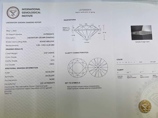 14 karaat geelgouden ring met 3,84 crt. diamant - afbeelding 2 van  6