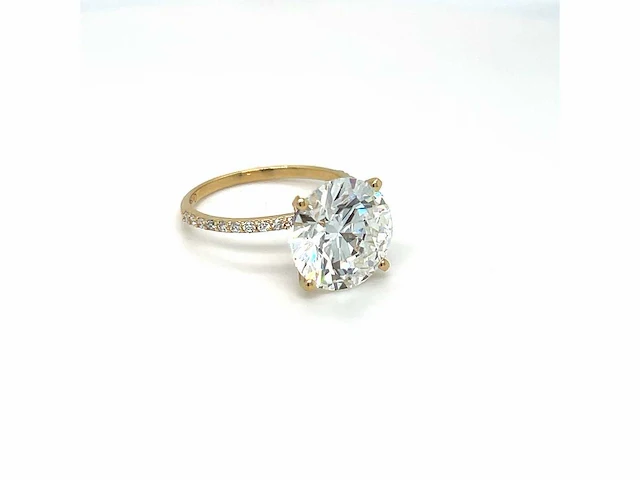 14 karaat geelgouden ring met 3,84 crt. diamant - afbeelding 3 van  6