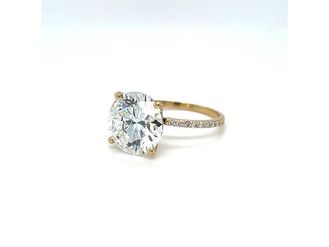 14 karaat geelgouden ring met 3,84 crt. diamant - afbeelding 1 van  6
