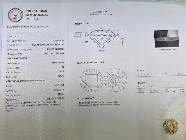 14 karaat geelgouden ring met 3,84 crt. diamant - afbeelding 2 van  6