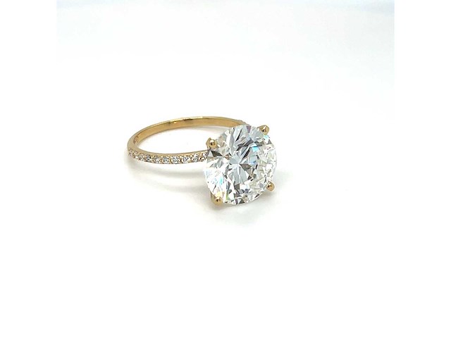 14 karaat geelgouden ring met 3,84 crt. diamant - afbeelding 3 van  6