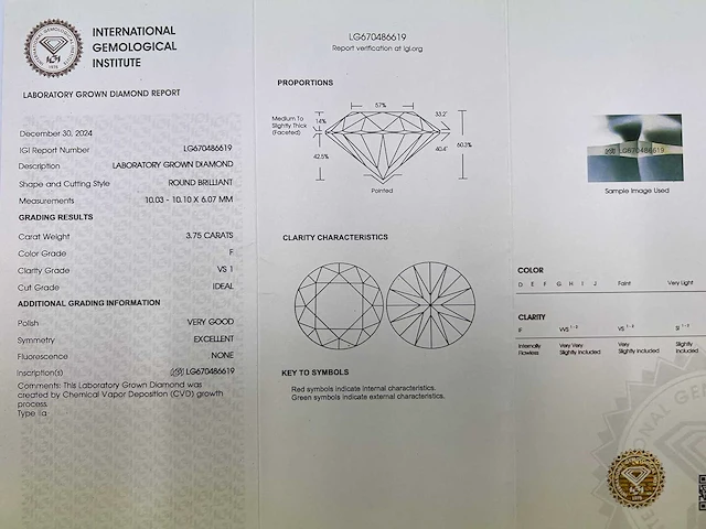 14 karaat geelgouden ring met 4,01 crt. diamant - afbeelding 2 van  8