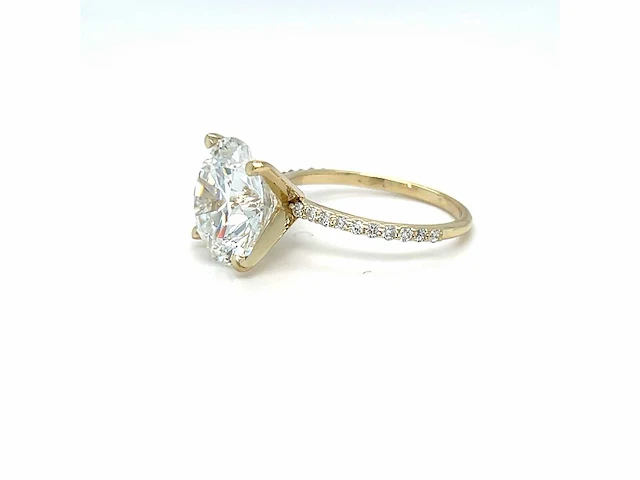 14 karaat geelgouden ring met 4,01 crt. diamant - afbeelding 4 van  8