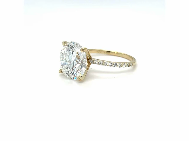 14 karaat geelgouden ring met 4,01 crt. diamant - afbeelding 6 van  8