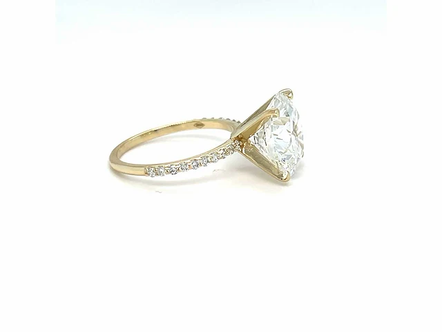 14 karaat geelgouden ring met 4,01 crt. diamant - afbeelding 7 van  8