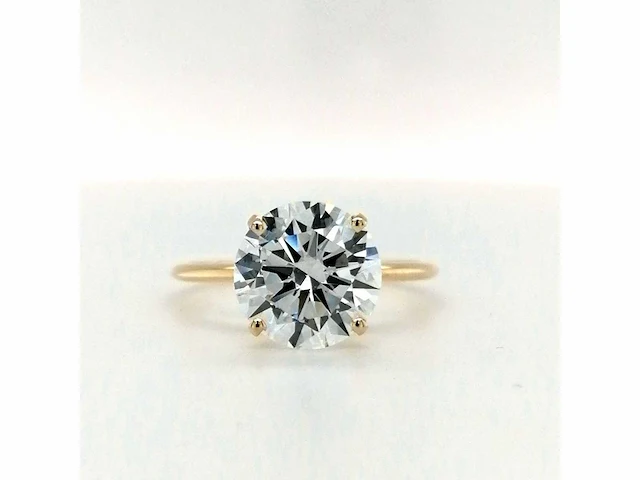 14 karaat geelgouden ring met 4,01 crt. diamant - afbeelding 2 van  9