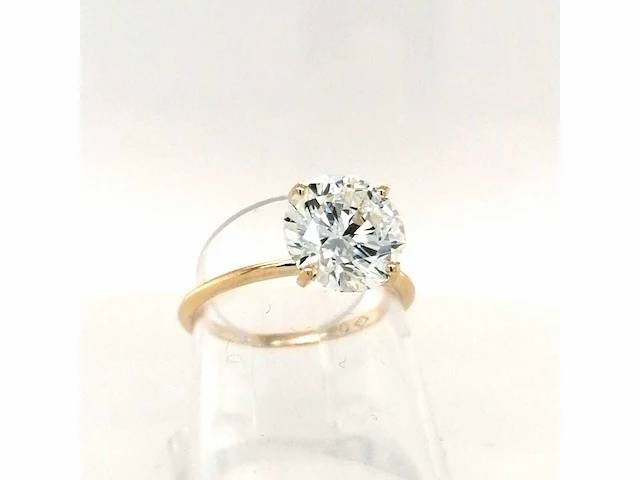 14 karaat geelgouden ring met 4,01 crt. diamant - afbeelding 4 van  9