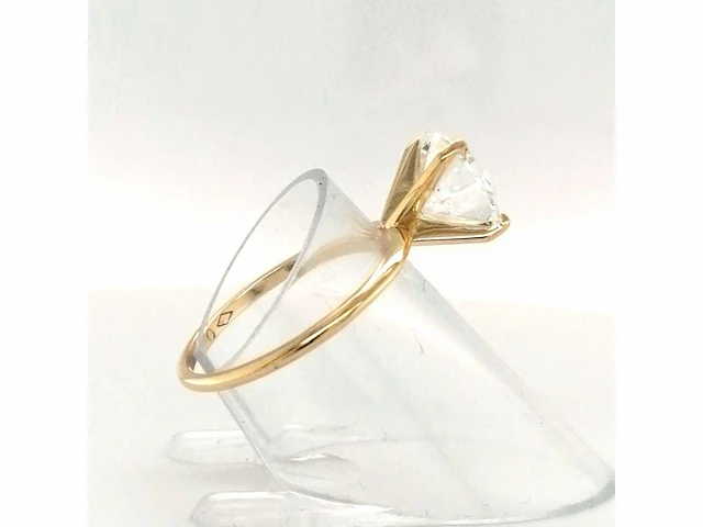 14 karaat geelgouden ring met 4,01 crt. diamant - afbeelding 5 van  9